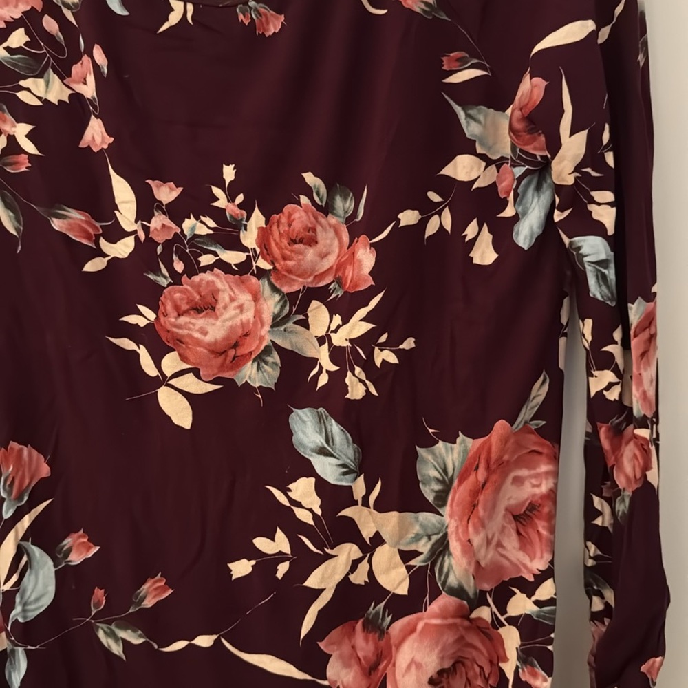 🔥 Long Sleeve Floral Shirt Dress - Picture 2 of 4